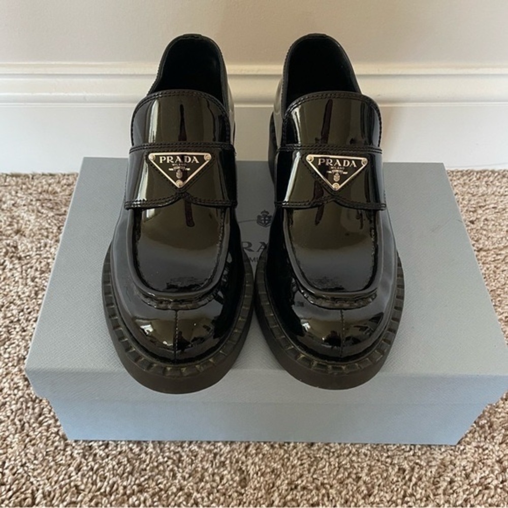 Prada Women's Glossy Black Loafers